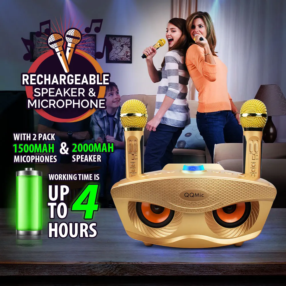 20W Karaoke Machine Portable PA Speaker System For Kids Adults With Lights Microphone Bluetooth V5.