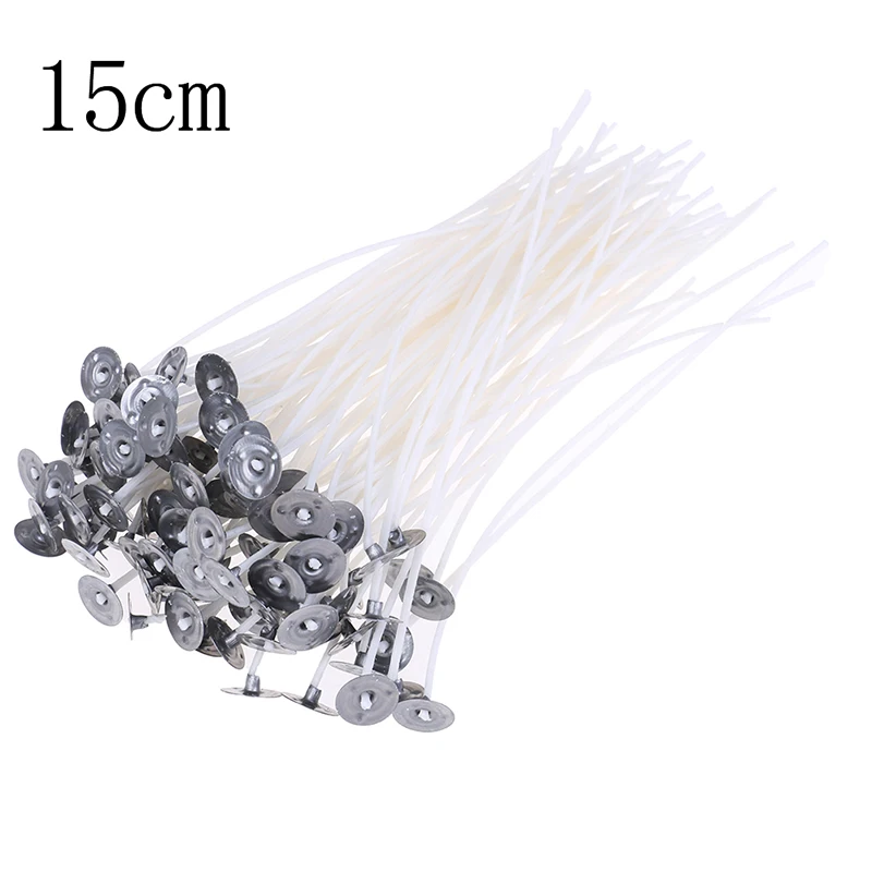 100pcs 15cm 100 шт Свеча фитиль вощеный с хлопковым сердечником для свечей novlet - Цвет: 100pcs 15cm