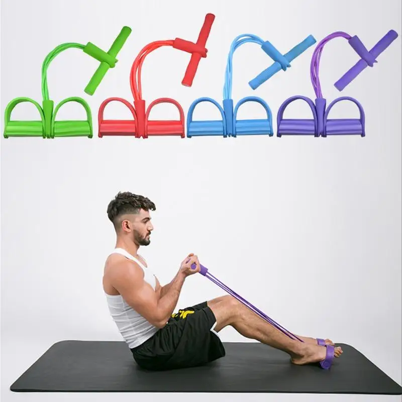 Multi Function Tension Rope Strong Fitness Resistance Bands Latex Pedal Women Men Sit Up Pull Ropes Yoga Fitness Equipment