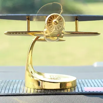 

Car Decoration Aromatherapy Airplane Decoration Non-Slip Mat Alloy Solar Energy Rotate Aircraft Model Ornament