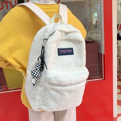 2021 Winter New Cute Plush Women's Backpack Large Capacity Fashion Backpack Women Schoolbag For Teenagers Laptop Bag Young Girls