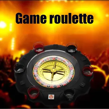 

Adult Party Tool Board Game Russia Drinking Turntable Battery Powered KTV Toy Roulette Bar Entertainment Swivel Plate Shot Glass
