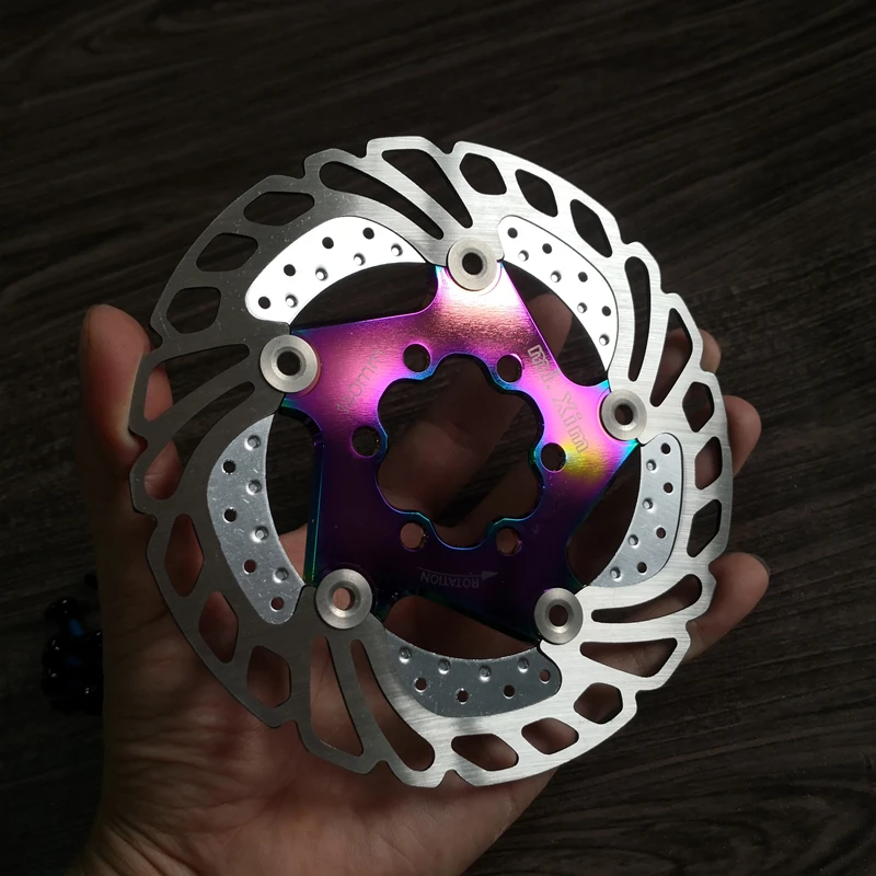 새로운 산악 자전거 다채로운 진공 전기 도금 열 디스크 플로팅 디스크 140-160-180-203mm 디스크 브레이크 자전거 로터