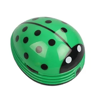 

Mini Cute Ladybug Desktop Vacuum Cleaner Dust Collector for Home Office Table Cleaning Brush Mini Size ABS