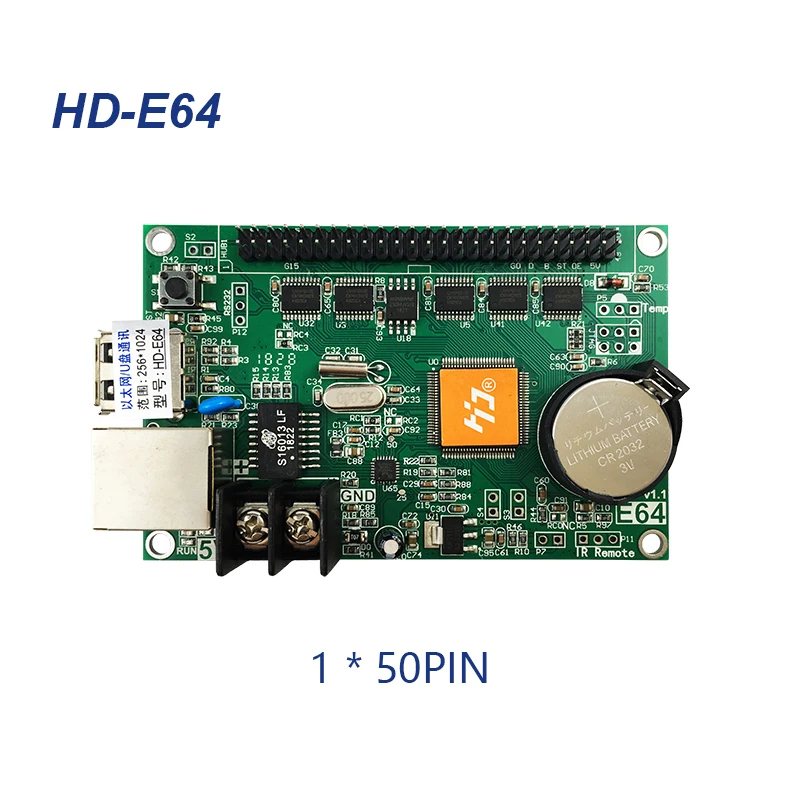 Huidu HD-E62, HD-E63, HD-E64, контроллер резервного заряда с led-дисплеем, один и двойной цвет P6 P10, СВЕТОДИОДНЫЙ знак, контрольная карта, работа с полноцветным модулем