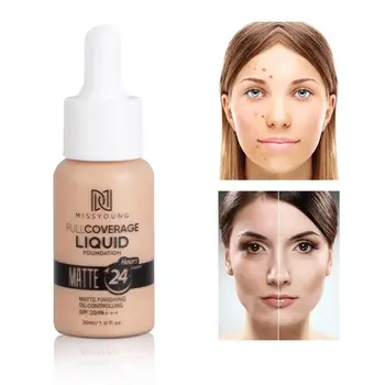 

Matte Full Coverage Liquid Foundation Long Lasting Sunscreen Oil Control Concealer Liquid Foundation Face Makeup