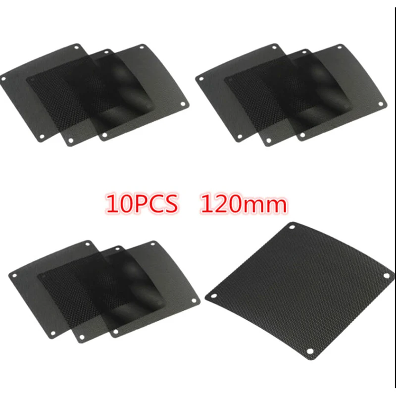 10Pcs 120mm PVC PC Fan Dust Filter Dustproof Case Computer Cooler Cover Mesh