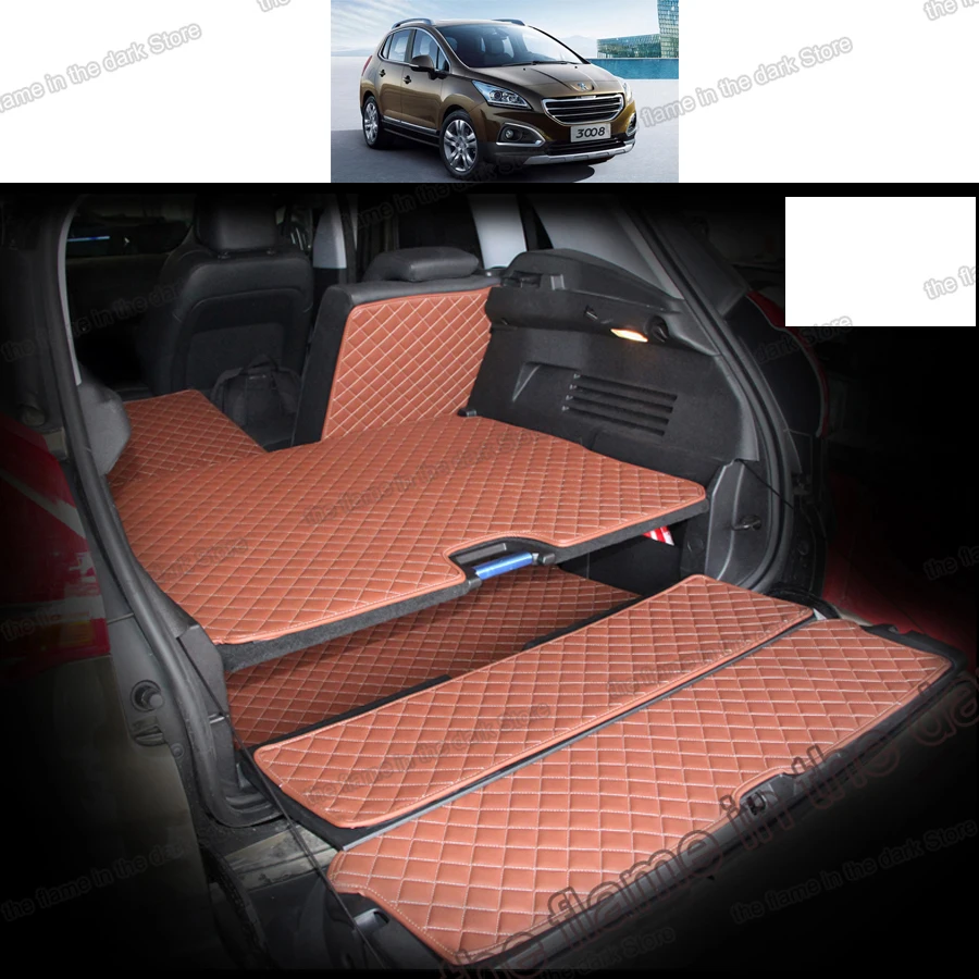 Кожаный коврик lsrtw2017 для багажника peugeot 3008 груза багажа 2012 2013 2014 2015 2016 2017 ковер