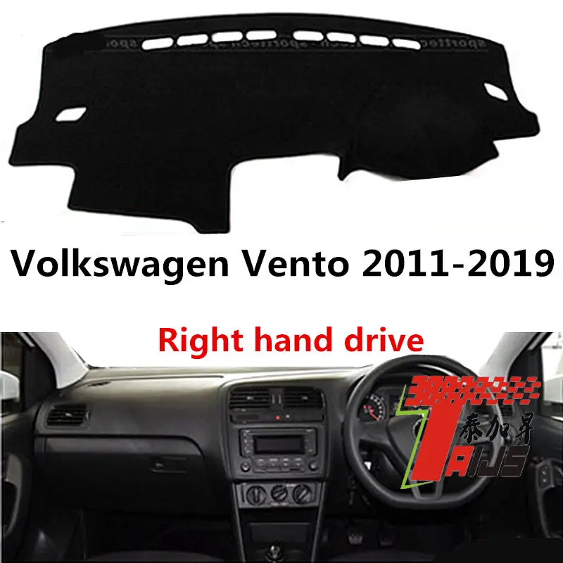 Taijs накладка на приборную панель автомобиля с правым приводом для Volkswagen Vento 2011- защитная анти-УФ Защита от трещин