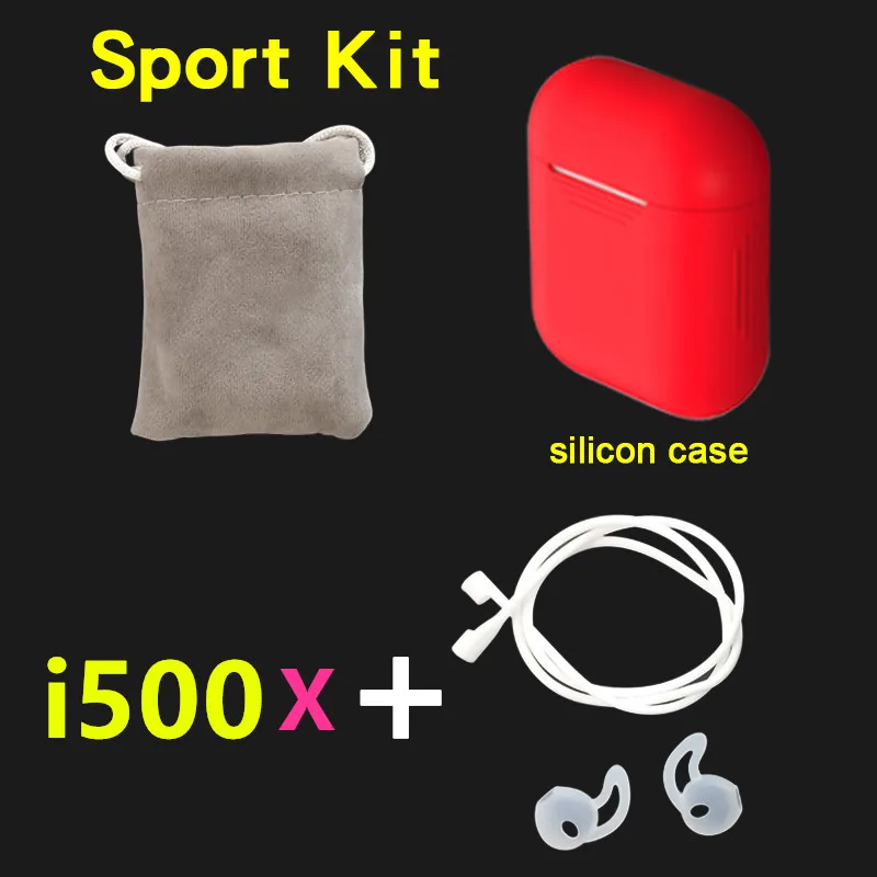 i500X kit red Обновленный i500 TWS/i500 x TWS H1 Беспроводной Bluetooth наушники 5D супер бас pk i10 i12 i200 i9000 TWS i500 TWS - Цвет: i500X kit red