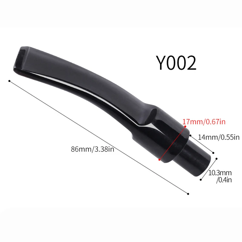 1pcs Black Acrylic Mouthpieces Pipe Stems Tobacco Pipe Stem for Smoking Tool Accessories Bent Taper 9mm Filter DIY Holder 5