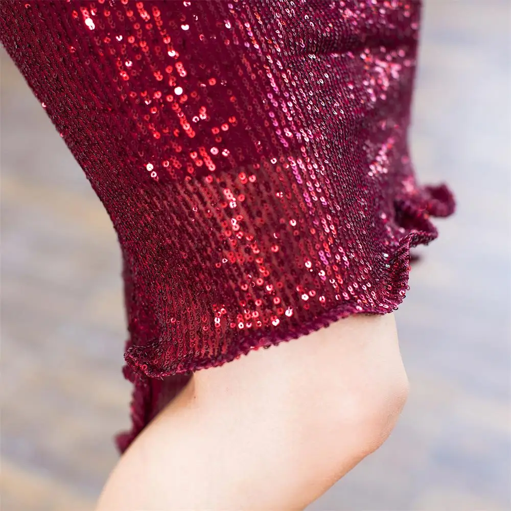 Женское вечернее платье с рукавом до локтя и блестками элегантное праздничное