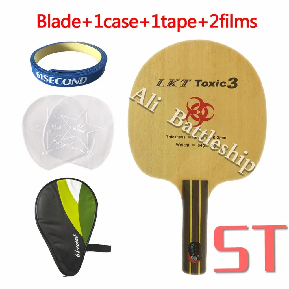 ST with H 1case LKT Toxic3 токсичный 3 Chop Тип Настольный теннис лезвие прямой ST ручка - Цвет: ST with H 1case