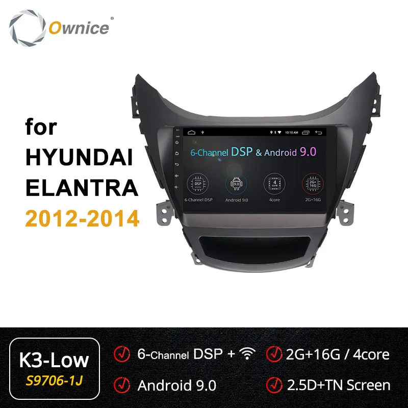 Ownice 360 Panorama Android 9,0 4G LTE SPDIF k3 k5 k6 автомобильный Радио плеер DVD gps для hyundai Avante 2011 2012 2013 - Цвет: S9706-1 K3 LOW
