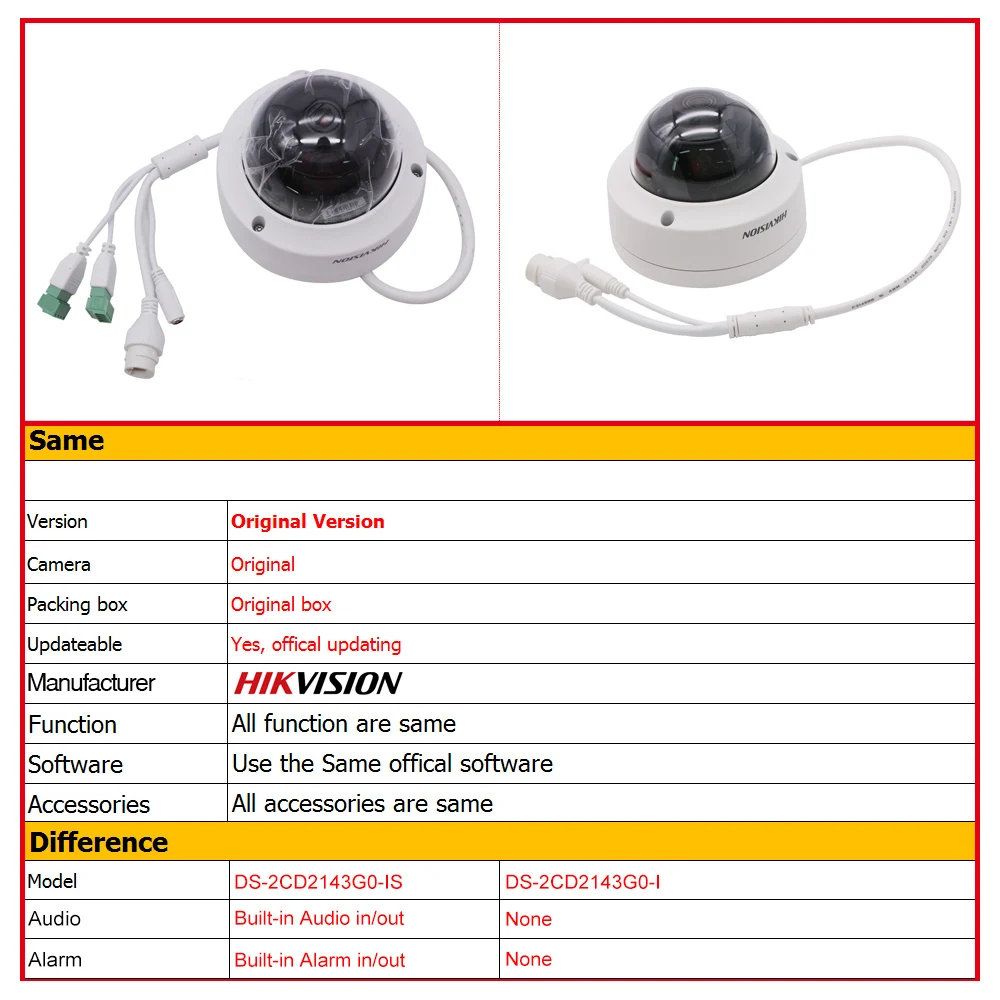 В наличии Hikvision 4MP POE IP камера наружная DS 2CD2143G0 IS HD купольная видеонаблюдения|network ip
