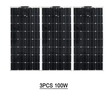 

Solar Panel Kit 18v 300w flexible Monocrystalline Solar Cell Battery,3x100w flexible solar panel