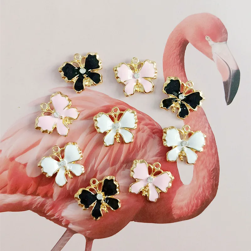 10 шт./лот разноцветные маленькие бабочки Капельное масло с алмазным сплавом