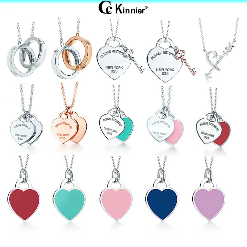Болгария Высокое качество 925 стерлингового серебра и сердечком для девочек классическое ожерелье подходит для девочек подарок на день рождения ювелирные изделия