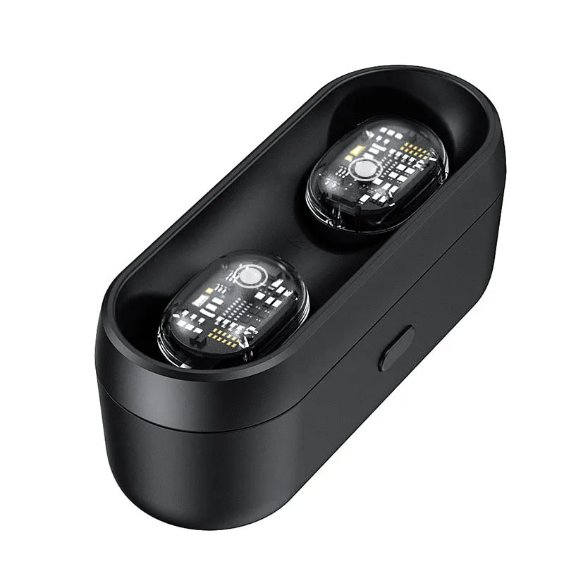 black M13 Bluetooth 5,0 наушники Беспроводная Гарнитура 3D стерео наушники зарядная коробка с двойным микрофоном Спорт водонепроницаемый - Цвет: black