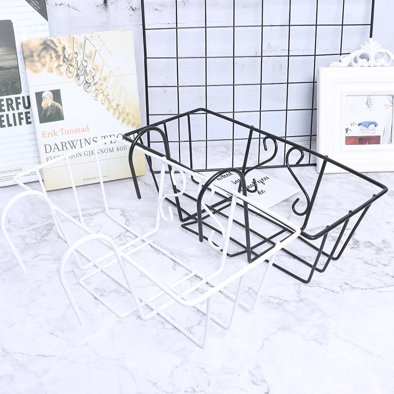 

Hanging Shelf Basket Hooks Balcony Succulent Plant Mini Pot Holder Railing Shelf Wall Mounted Decoration Basket 32x10.5x11cm
