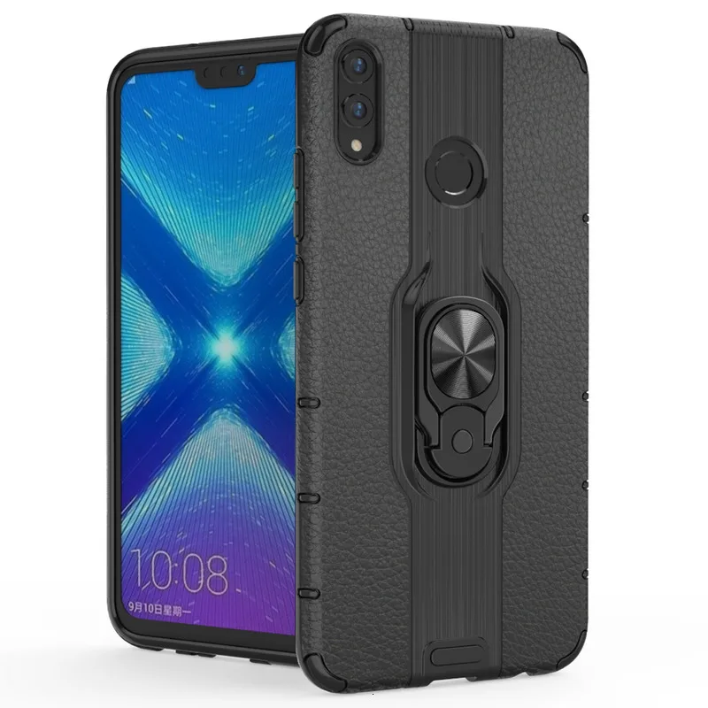 Чехол для Honor 8X 8 армированный мягкий чехол с кольцом держателем на палец телефона