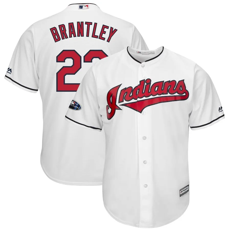 Мужчины Кливленд Майкл Брэнтли Джейсон Kipnis Corey Kluber Edwin Encarnacion Jose Ramirez Francisco Lindor Trevor Bauer Jersey - Цвет: Бежевый