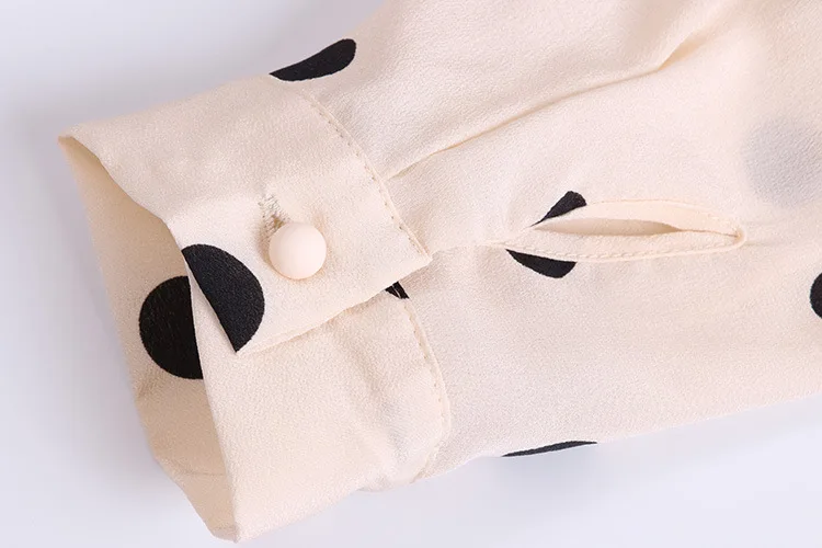 SuyaDream, женские шелковые блузки, шелк, креп,, весна, с длинным рукавом, стоячий воротник, в горошек, с принтом, офисная блузка, рубашка