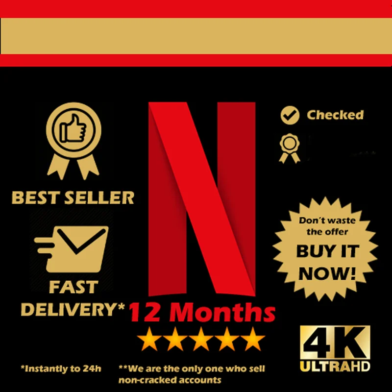 

Netflix 1 Year Account Subscription Netflix Premium Ultra HD Support 4 Screens Android Set Top Box Tv Stick Laptop USB CABLE