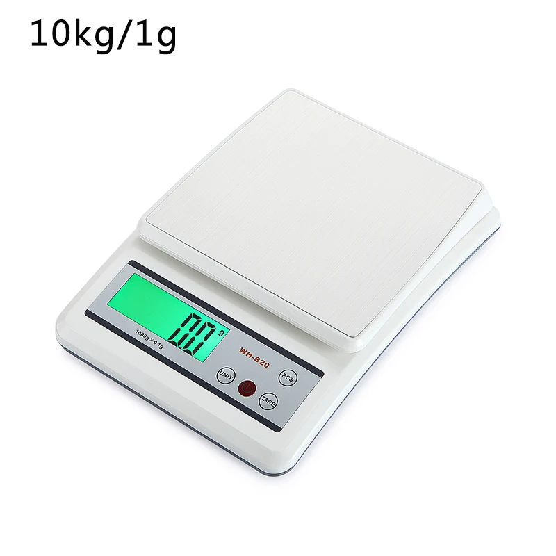 DIDIHOU 1/3/10 кг 0,1/1g Кухня цифровые весы высокой точности ЖК-дисплей Подсветка Дисплей большой Ёмкость весы для еды выпечки 1 шт - Цвет: 10kg-1g