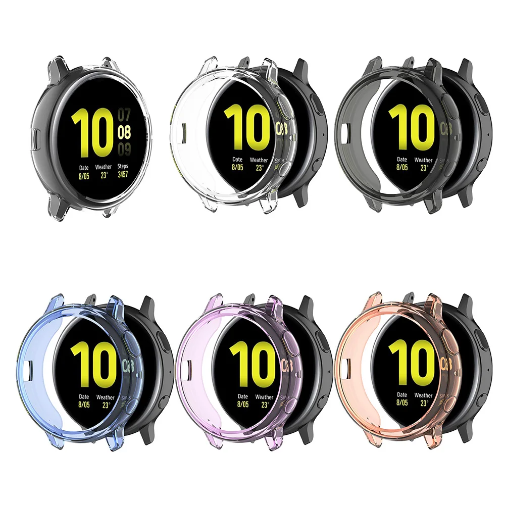 Защитный чехол из мягкого силикона и ТПУ для Samsung Galaxy Watch Active 2 40 мм 44 смарт часов R820