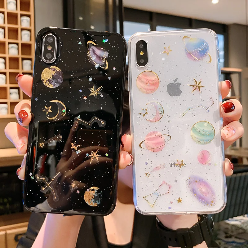 Роскошный чехол с блестками для iPhone X XR 11 Pro XS MAX 7 8 Plus Мягкая силиконовая задняя