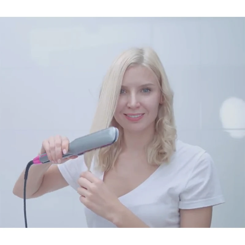 

Negative ion hair straightener fast heating curling hair infrared hair straightener large panel LED display 2in1 curling iron