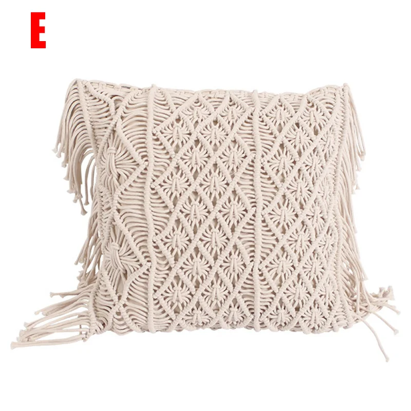 Bohemia Weaving Pillow Cover Hug Pillowcase for Hold Pillow Home Decor Hollow Solid Color DIN889 - Цвет: yellow