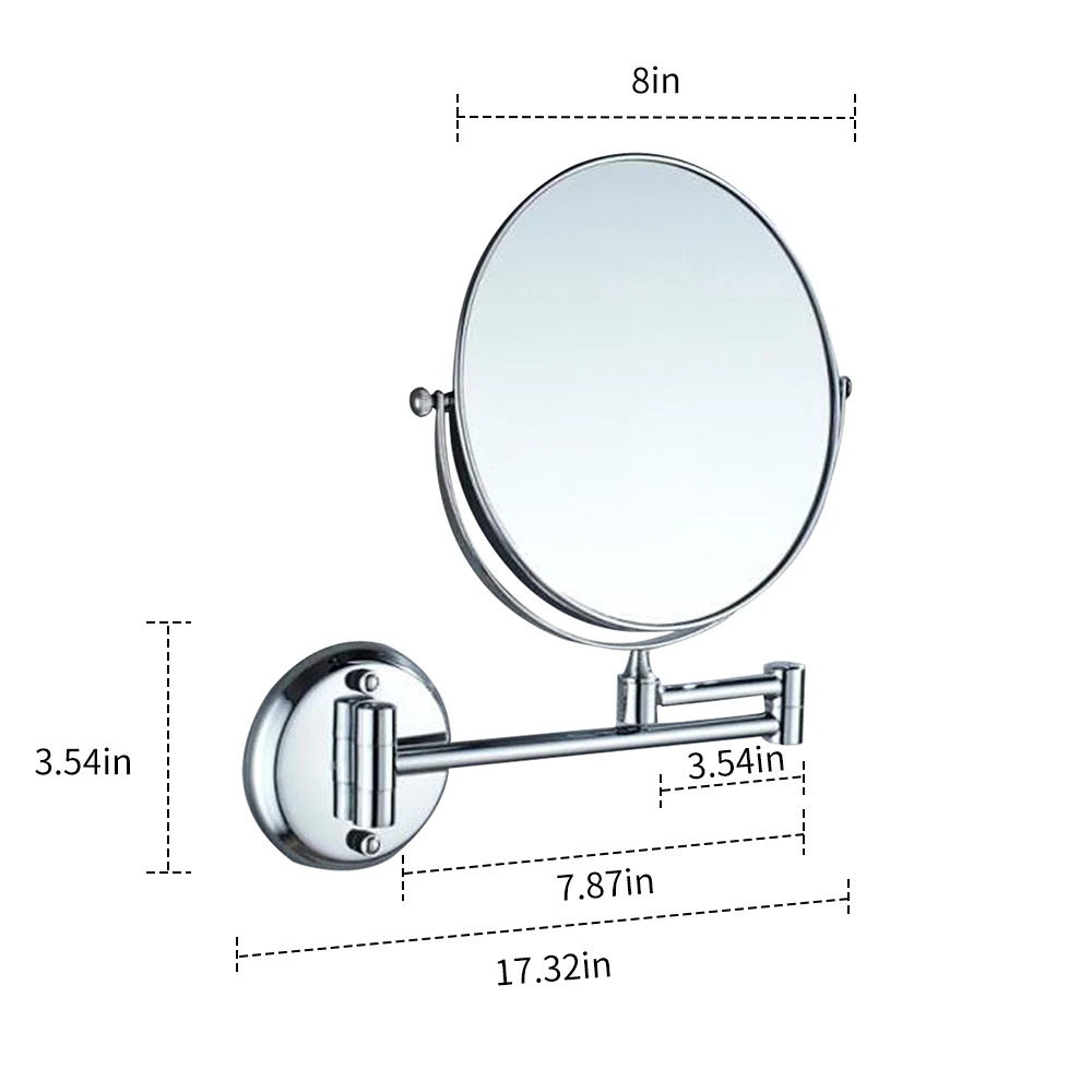 Зеркало для макияжа настенное 1X/3X увеличительное зеркало для макияжа складное поворотное двухстороннее зеркало для ванной комнаты Парикмахерская санузел