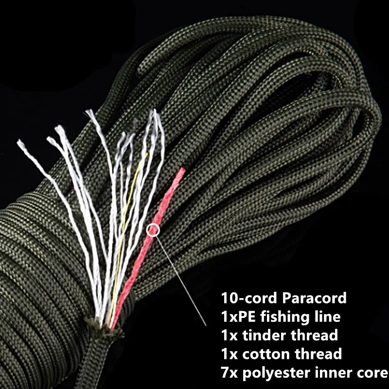 R And W Ropenoble Eagle 25ft 550 Paracord - 10-core Survival Cord With  Tinder & Fishing Line