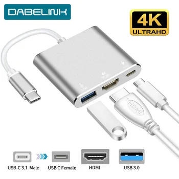 

USB C HDMI Type C HDMI Hub mac 3.1 Converter Adapter Typec to hdmi HDMI USB 3.0 Type-C Aluminum For Apple Macbook adapter