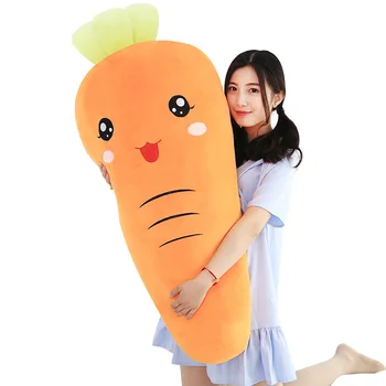 

Carrot Throw Cushion Decorative Vegetable Smiley Car Sofa Pillow Kids Room Plush Stuffed Toy