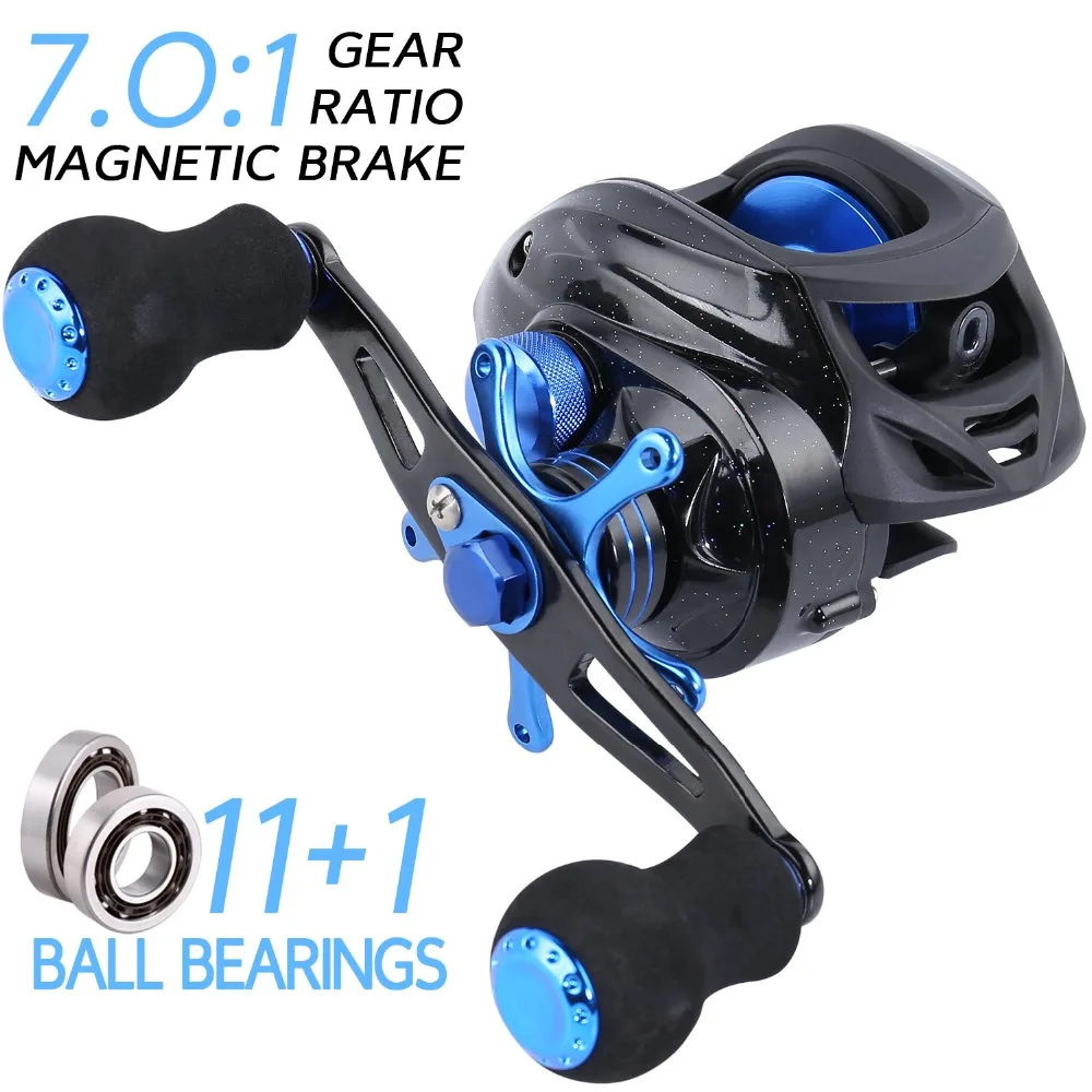 Sougayilang 4 Sections Fishing Rod Spinning 1.8m 2.1m 2.4m Carbon Spinning Rod and Casting Baitcasting Reel Combo Lure Rod Set