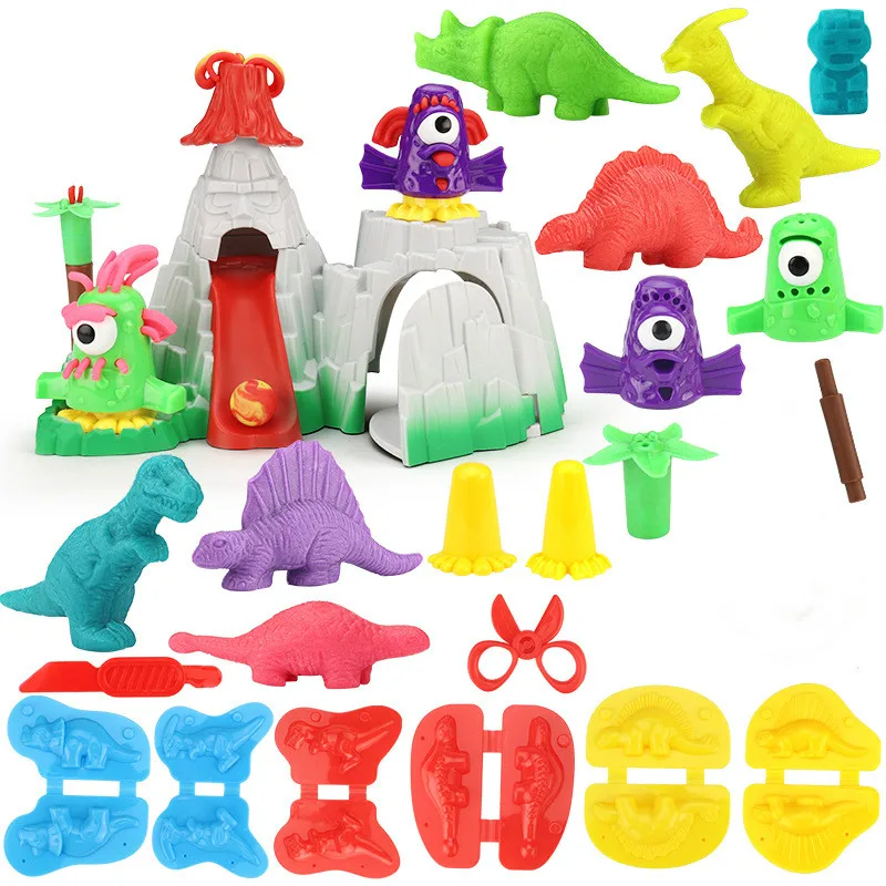 Дети играют тесто Креативные 3D Развивающие игрушки Лепка глина пластилин набор