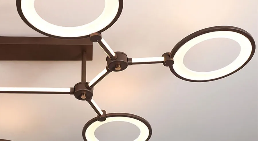 Кофе золото светодиодный LED люстры лампы для мотоциклов для гостиная спальня затемнения дистанционное управление акрил яркий освещение в