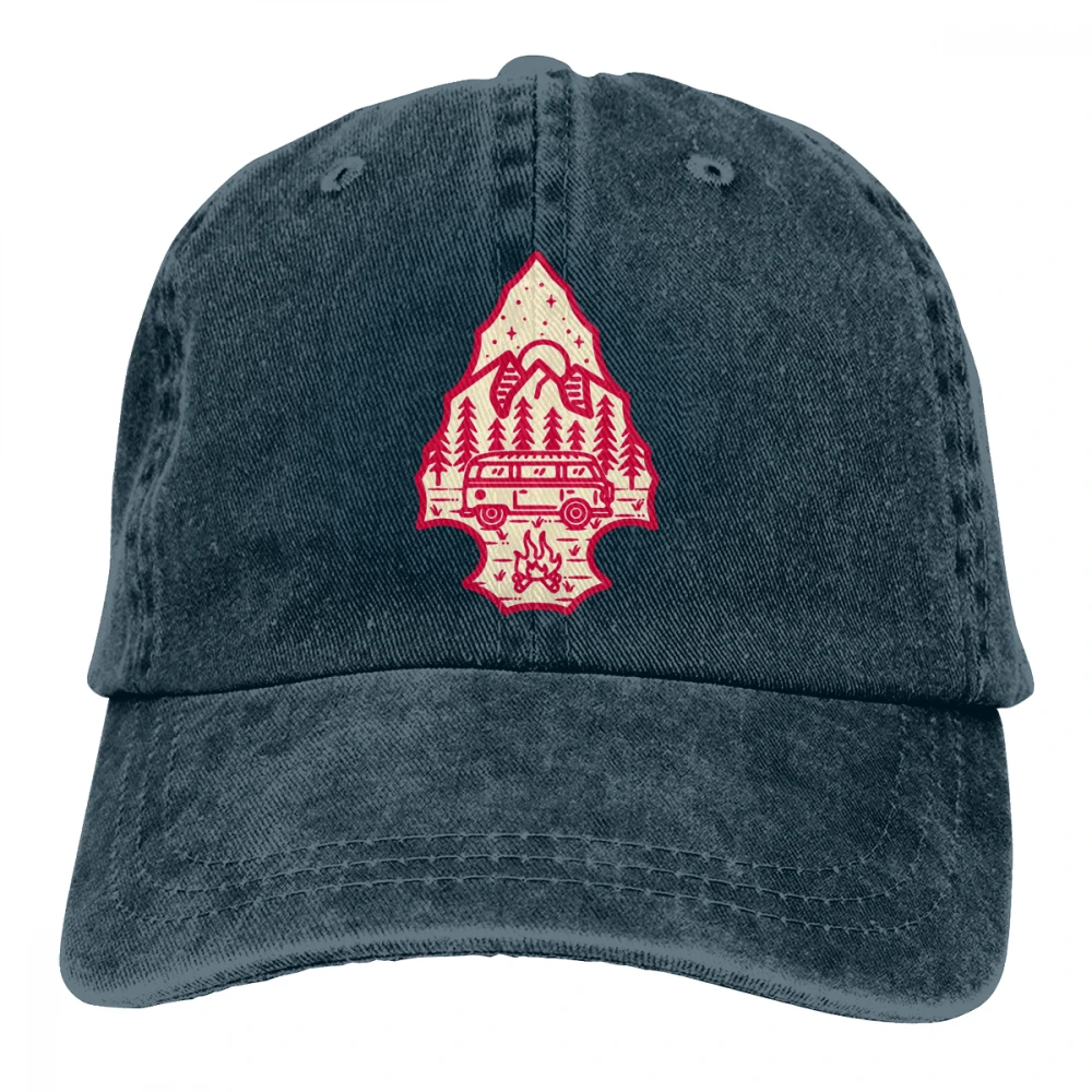 Arrowhead Bus Camp Casquette черные унисекс Мужские Женские джинсовые бейсболка с ремешком кепки Регулируемая Гольф папа шляпа