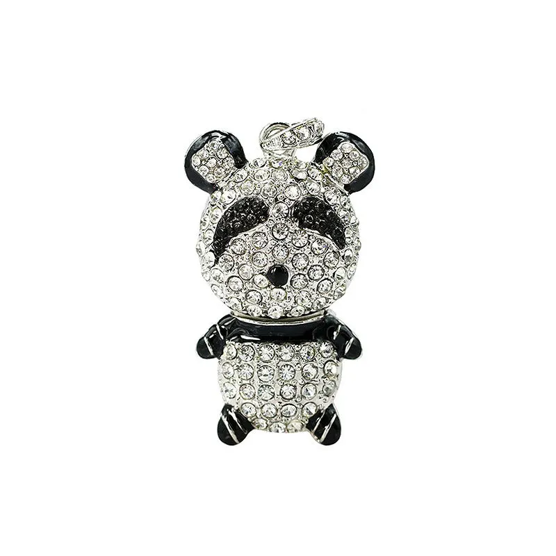 USB флеш-накопитель 128 ГБ Мультфильм алмаз Медвежонок флеш-накопители Usb 2,0 4 ГБ 8 ГБ с украшением в виде кристаллов панда флеш-накопитель 16 Гб брелок для ключей USB флэш-память - Цвет: Diamond Panda