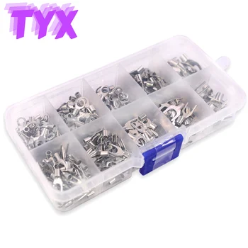 

320Pcs/Box OT Terminal Non-Insulated Crimping Connector Shovel Butt ring fork Cable Wire Connector Electrical Crimping Terminal