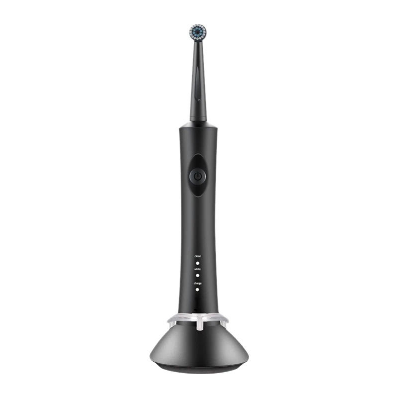 Black New Hot Electric Toothbrush Ultrasonic Rechargeable Rotating Toothbrush Oral Tooth Cleaning Tool with Replacement Toothbrush H - Цвет: Black