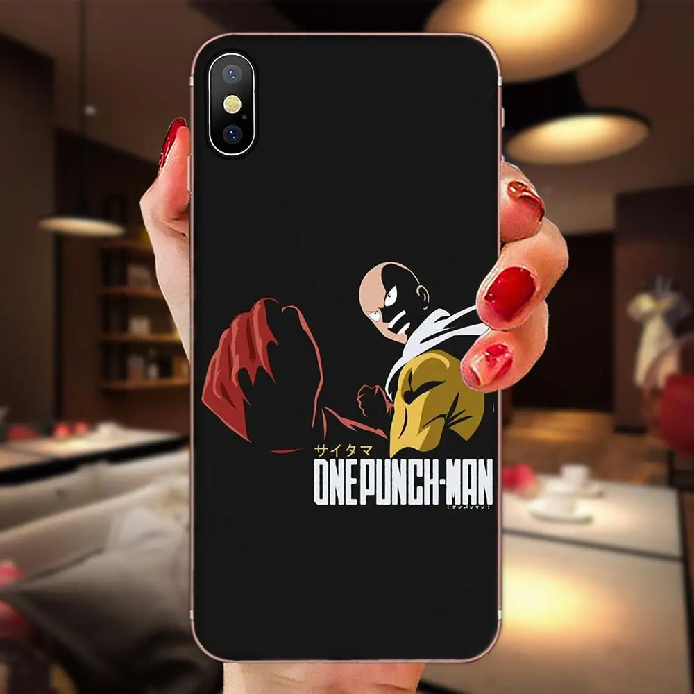 Мягкий ударопрочный ТПУ для Apple iPhone 4, 4S, 5, 5C, 5S, SE, 6, 6 S, 7, 8, 11 Plus, Pro X, XS, Max, XR, One Punch Man, мультфильм - Цвет: as picture