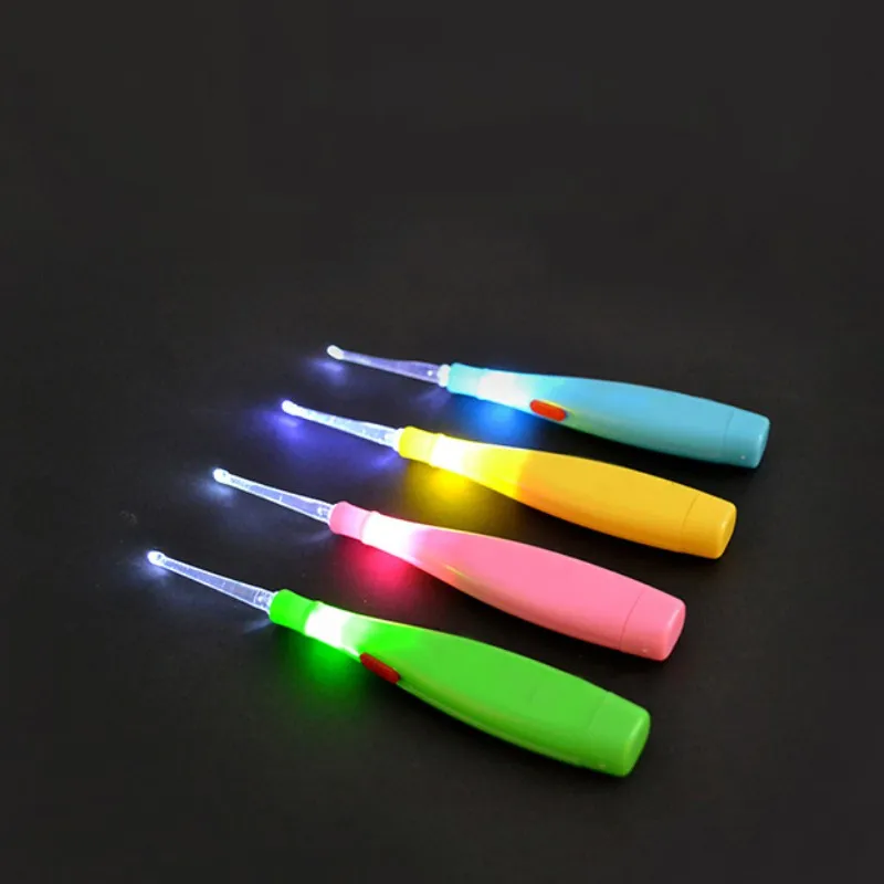 

Kids Baby Care Kits Safety LED Flash Lighting Earpick Spoon Earwax Curette Remover Tools Sets Accessories Set 2019