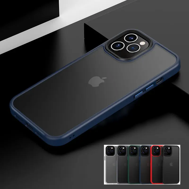 Luxury Matte Phone Case For Iphone 15 Pro Max 14 13 11 Back Cover Silicone  Shockproof Original PC Translucent Hard Armor funda - AliExpress