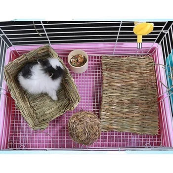 

Rabbit Mat,Grass Mats For Rabbits,Safe & Edible Rabbit Mats For Cages,Bunny Chew Toys For Rabbits-ABFP