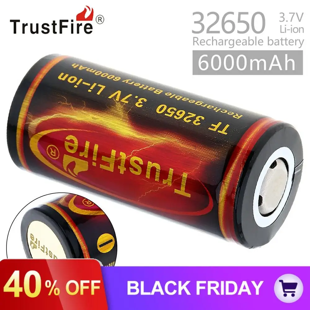 1 шт. TrustFire 3,7 V 6000mah 32650 аккумулятор большой емкости литий-ионная 32650 аккумуляторная батарея с защищенной печатной платой для электрических игрушек