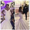 Big Deal African Bride Mermaid Wedding Dresses 2020 Off Shoulder Lace V-Neck Long Train Bridal Gowns Vestidos de novia 4001146874582